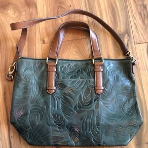 Tignanello embossed leaf purse